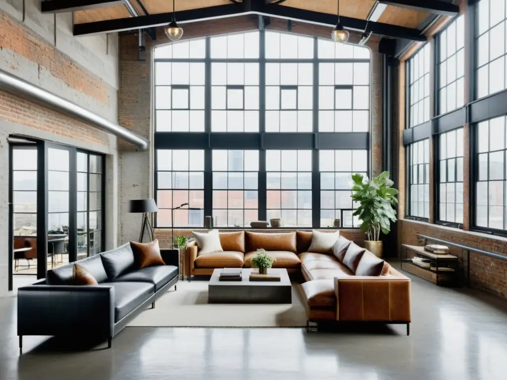 Amplio loft con encanto industrial y moderno, decorado con toques vintage y contemporáneos