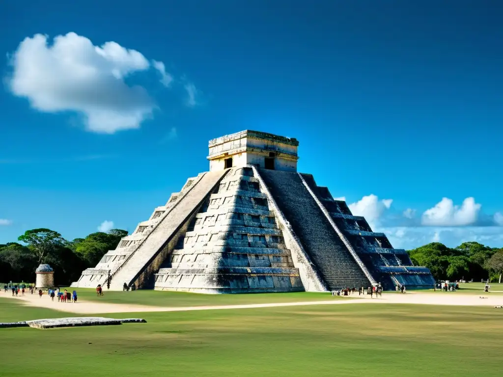 Arquitectura astronómica de los Mayas en el observatorio de Caracol en Chichén Itzá, destacando su precisión y detalles bajo la luz celestial