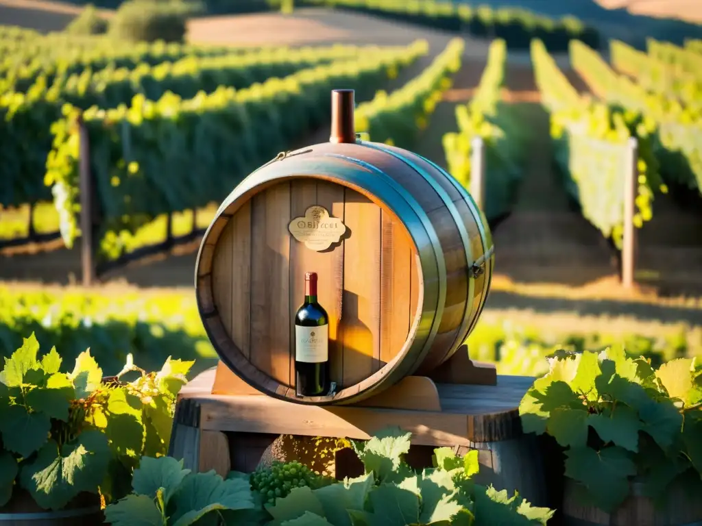 Dormir en barril de vino en Quinta da Pacheca, una experiencia única en un viñedo acogedor en Portugal al atardecer