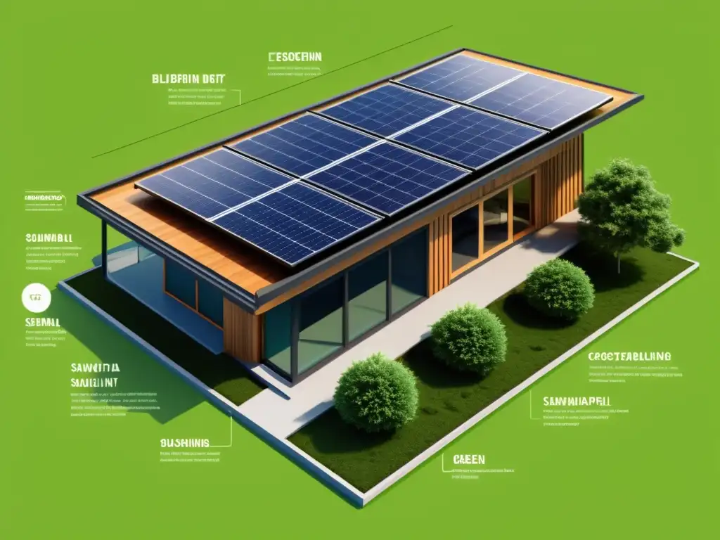 Blueprint de un diseño sostenible, integrando tecnologías verdes y materiales ecológicos