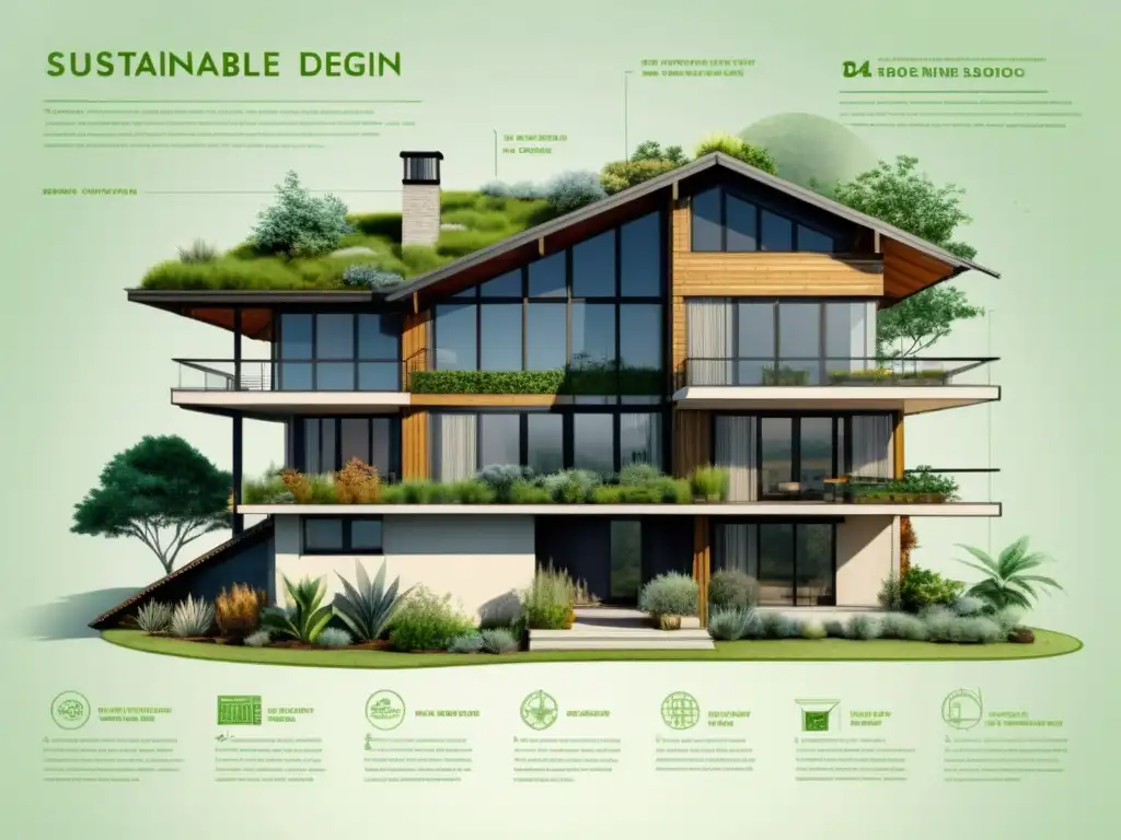 Blueprint de diseño sostenible para minimizar huella de carbono en construcción