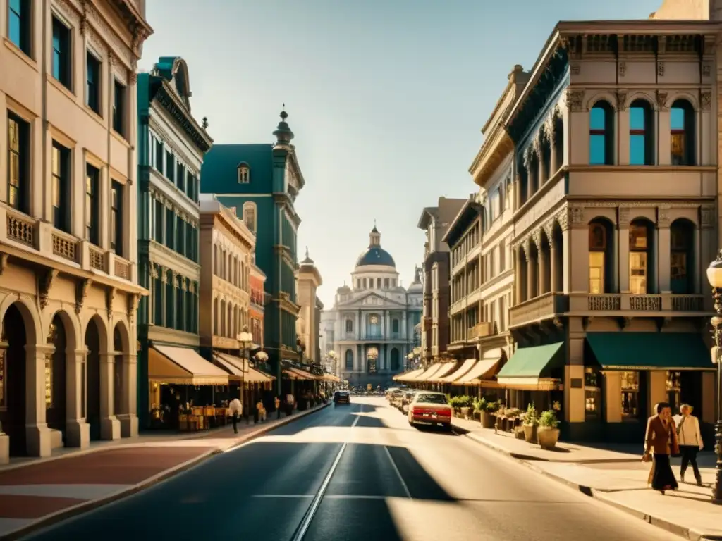 Una calle histórica con edificios ornamentados, reflejando la gentrificación en la arquitectura histórica