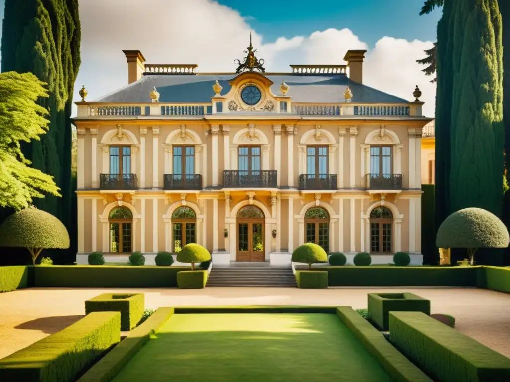 Invertir en casa barroca histórica: Mansión barroca bien conservada con detalles intrincados y jardines exuberantes, evocando elegancia atemporal