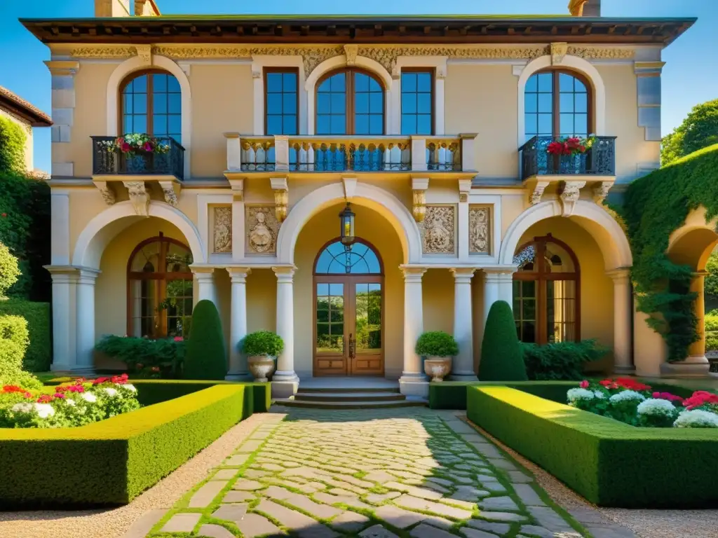 Invertir en casa barroca histórica: Una mansión histórica en estilo barroco, con hermosos detalles arquitectónicos y exuberantes jardines bañados por la cálida luz del sol