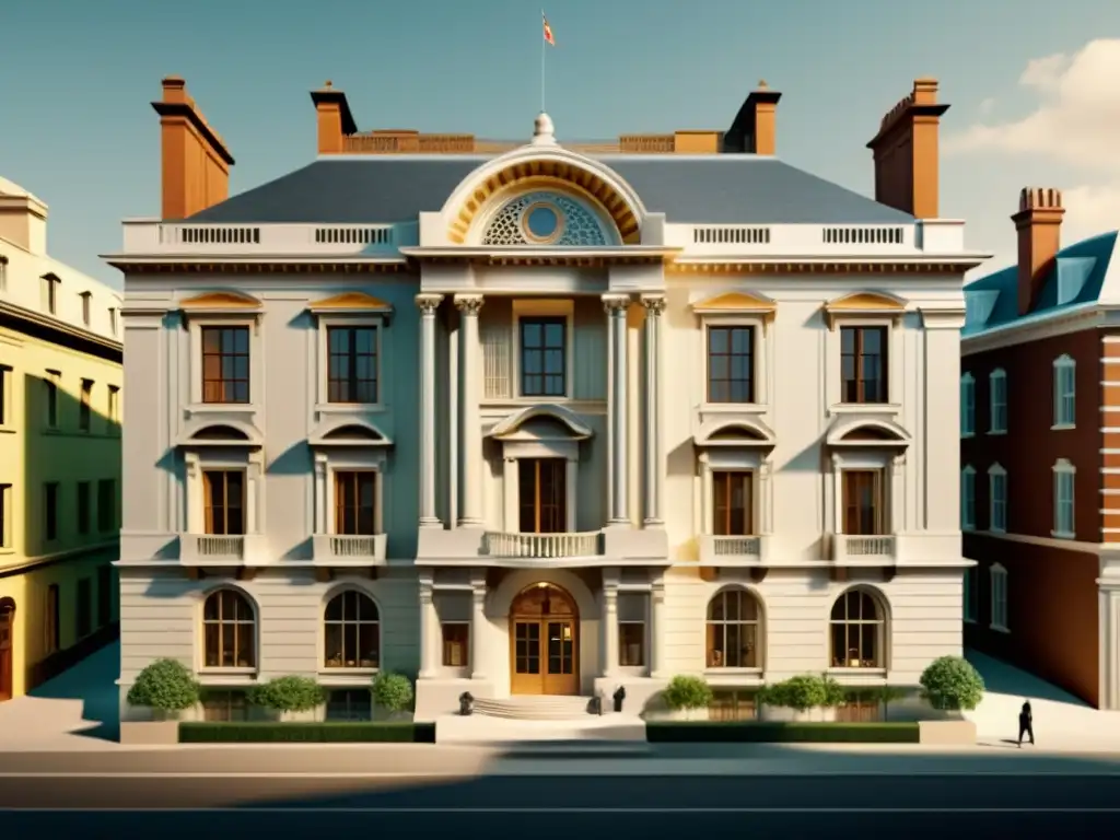 Rediseño interactivo de edificio histórico: 8k ilustración vintage Un ilustración detallada en 8k de una transformación arquitectónica histórica mediante simulaciones interactivas