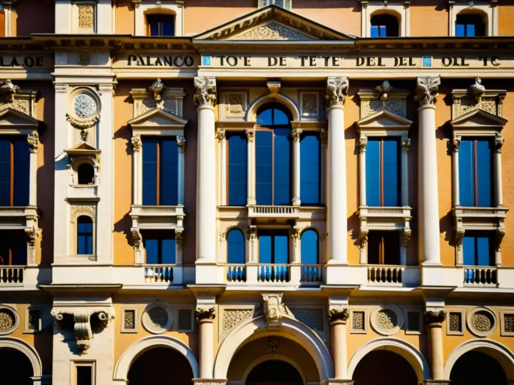 Detallada fachada del Palazzo del Te en Mantua, Italia, mostrando las características del estilo manierista en arquitectura