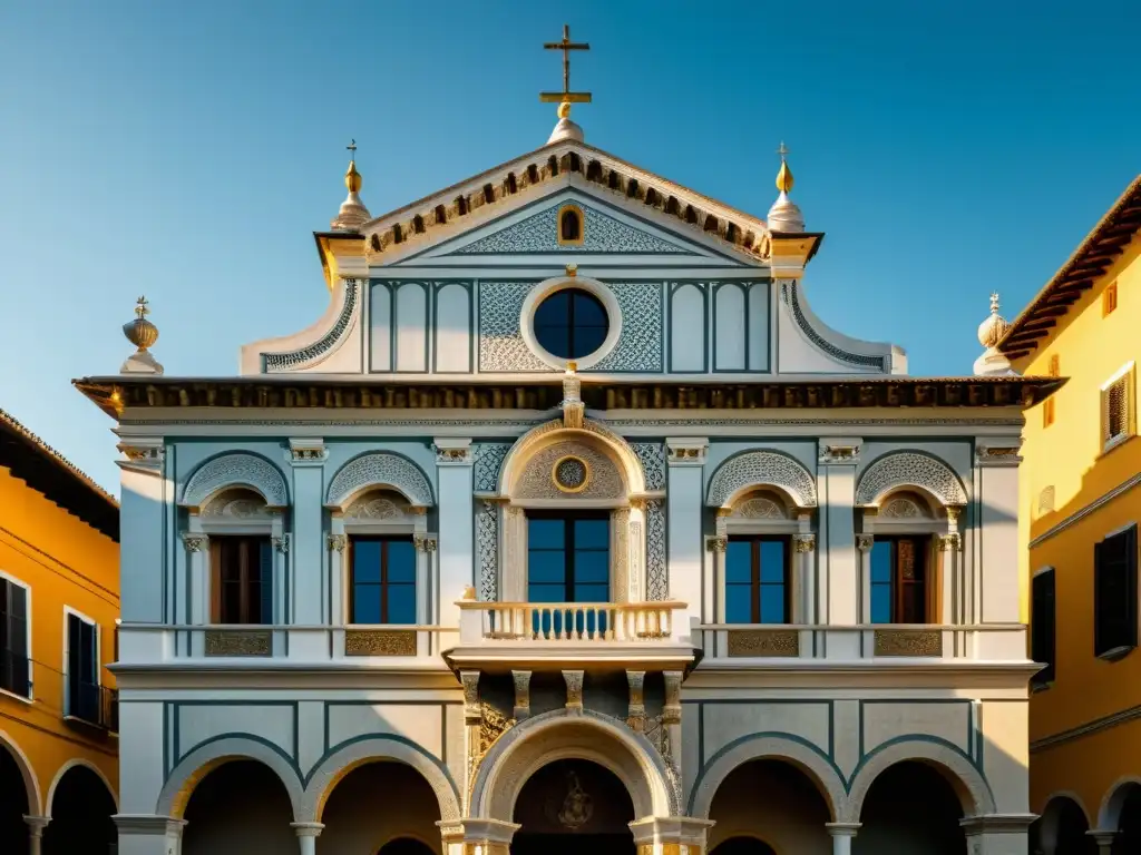 Detallada imagen 8k de La Capilla Pazzi, arquitectura religiosa del Primer Renacimiento con patrones geométricos y detalles ornamentales