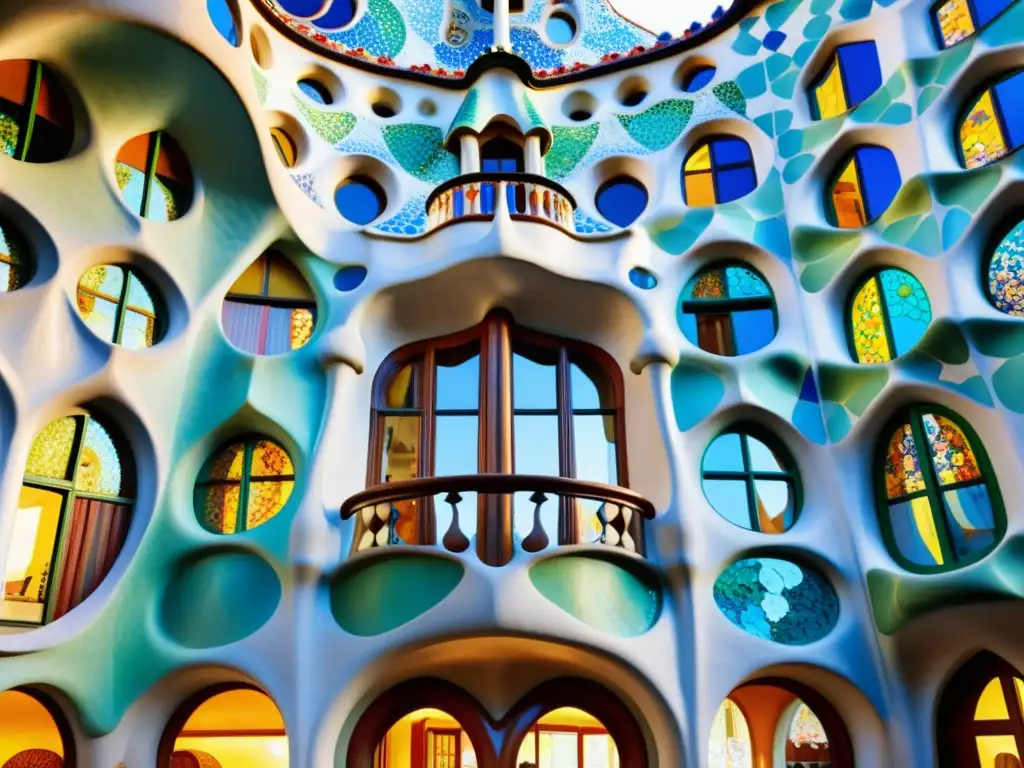 Detallada imagen del interior vintage de Casa Batlló, reflejando el Modernismo Catalán