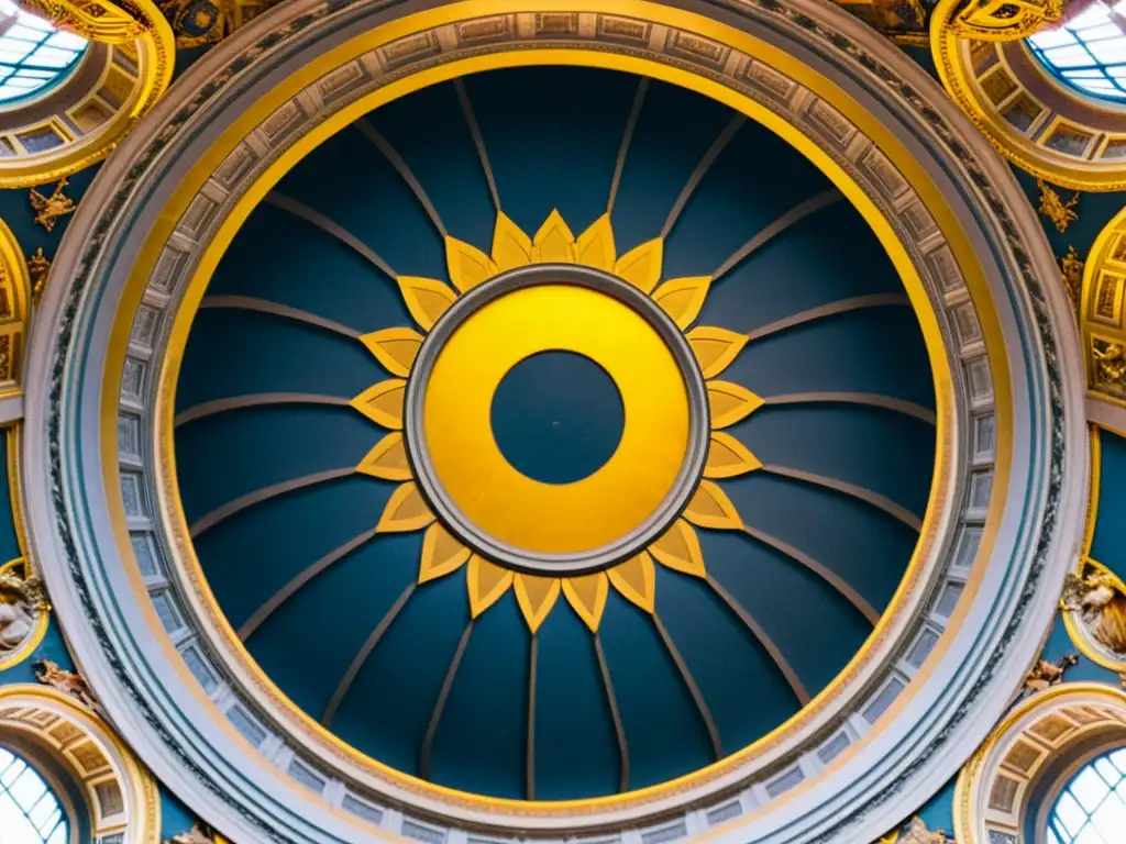 Detalle arquitectónico de la cúpula de la Basílica de San Pedro en el Vaticano, muestra la grandiosidad de la Arquitectura religiosa Alto Renacimiento