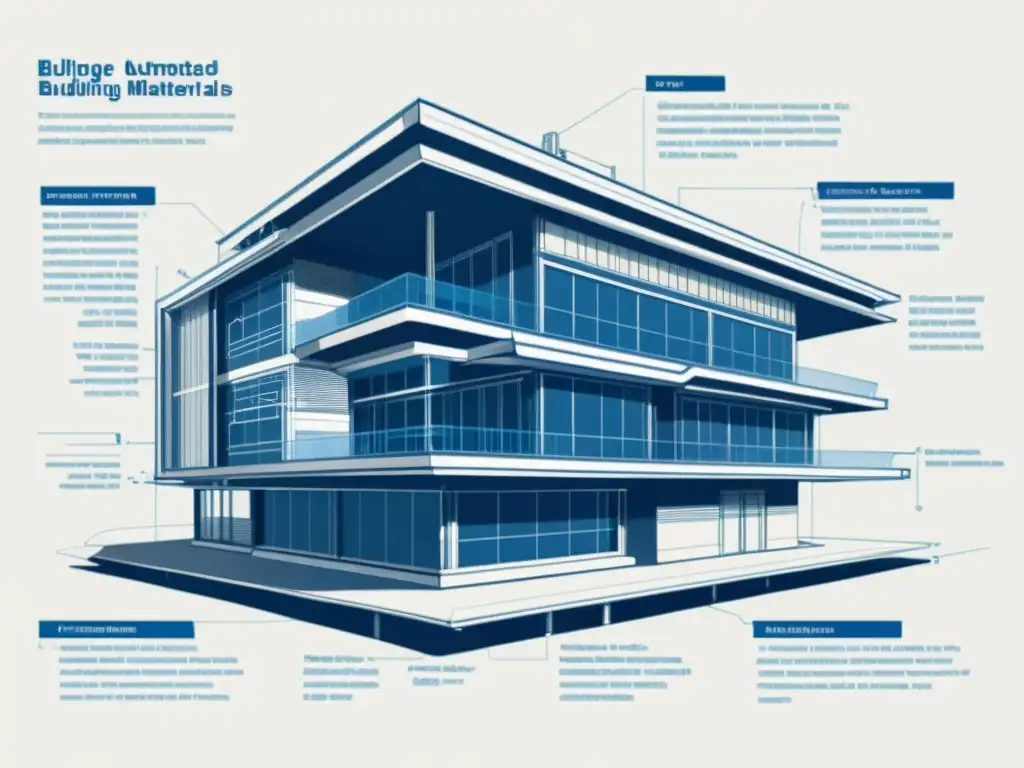 Detalle del boceto de arquitectura automatizada con materiales inteligentes