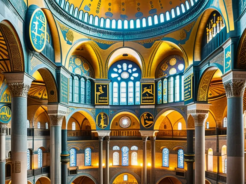 Detalle de la Hagia Sophia con simbología en mármol bizantino y arquitectura histórica