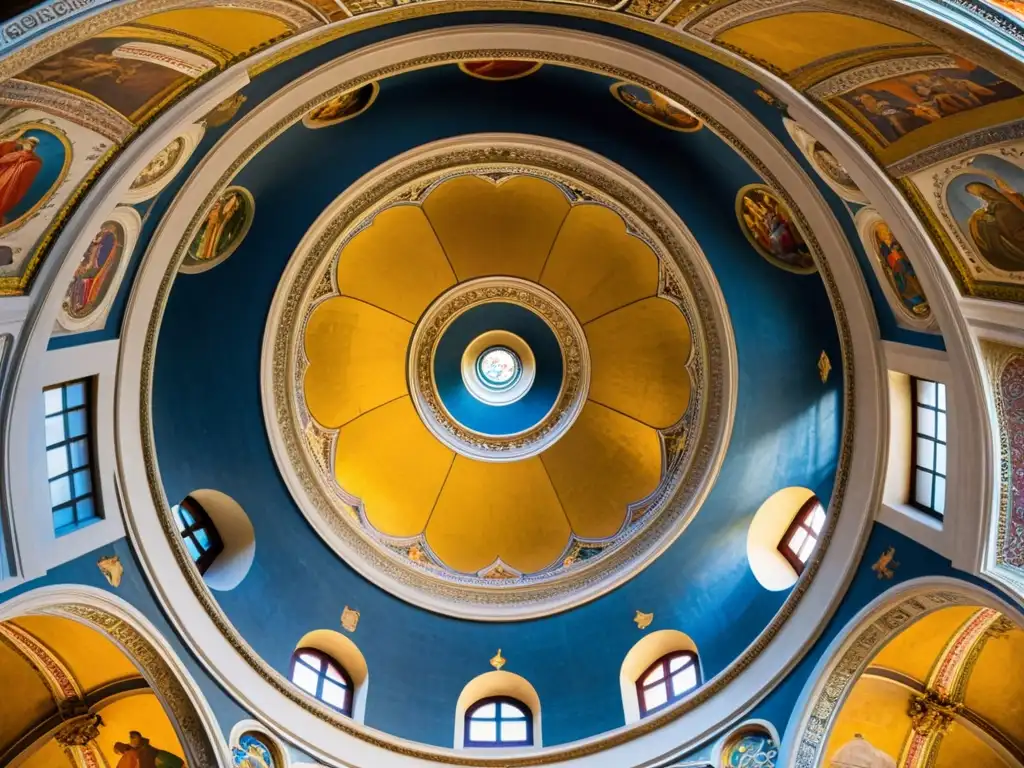 Detalle impresionante de la Cúpula Santa María Fiore Renacimiento, con frescos y detalles arquitectónicos en vibrantes colores