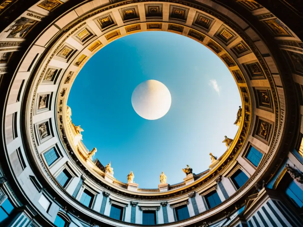 Detalle majestuoso de la cúpula de San Pedro en Roma, evocando grandiosidad y belleza renacentista