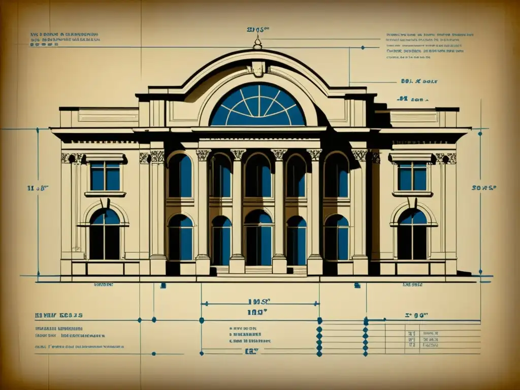 Detalle vintage de diseño arquitectónico con elegancia atemporal en sepia