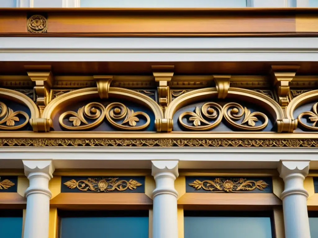 Detalles tallados en madera de edificio histórico, evocando autenticidad en la arquitectura histórica