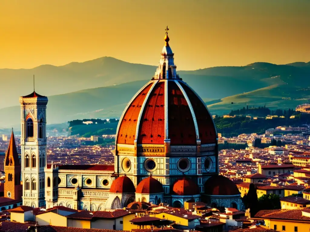 Una fotografía vintage de alta resolución de la icónica cúpula de Filippo Brunelleschi en Florencia