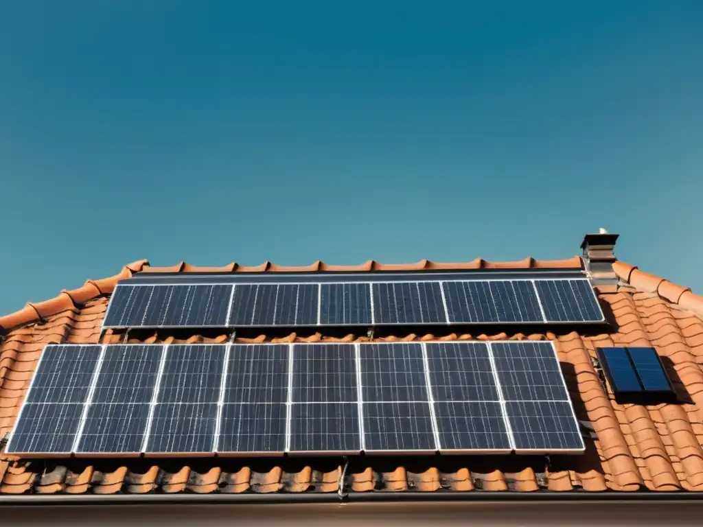 Edificio histórico con paneles solares integrados en el techo, resaltando armonía entre pasado y futuro en restauración sostenible