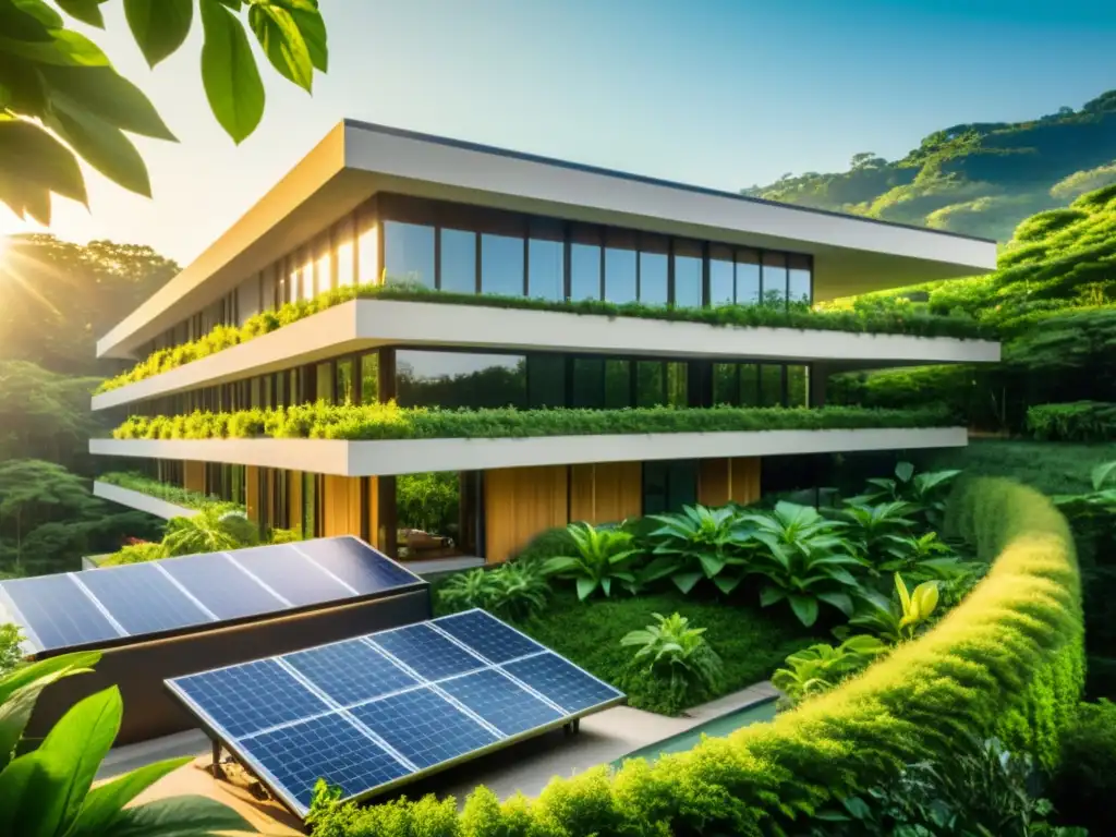 Edificio Omega Center bioclimática en armonía con la naturaleza, resaltando su impacto positivo