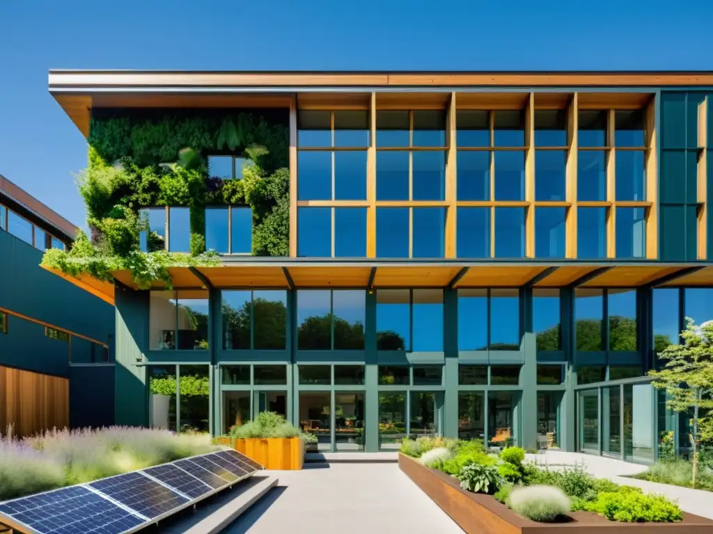 Edificio Bullitt Center arquitectura sostenible: Diseño vintage con paneles solares, jardines en azotea y ventanales para luz natural, en armonía con la naturaleza