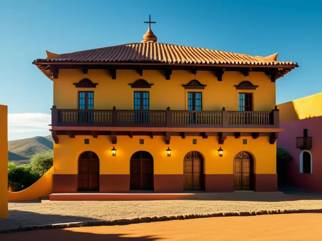 Encanto arquitectónico en la Posada Mirador de Guadalupe, con detalles vintage y paisaje vibrante en tonos tierra