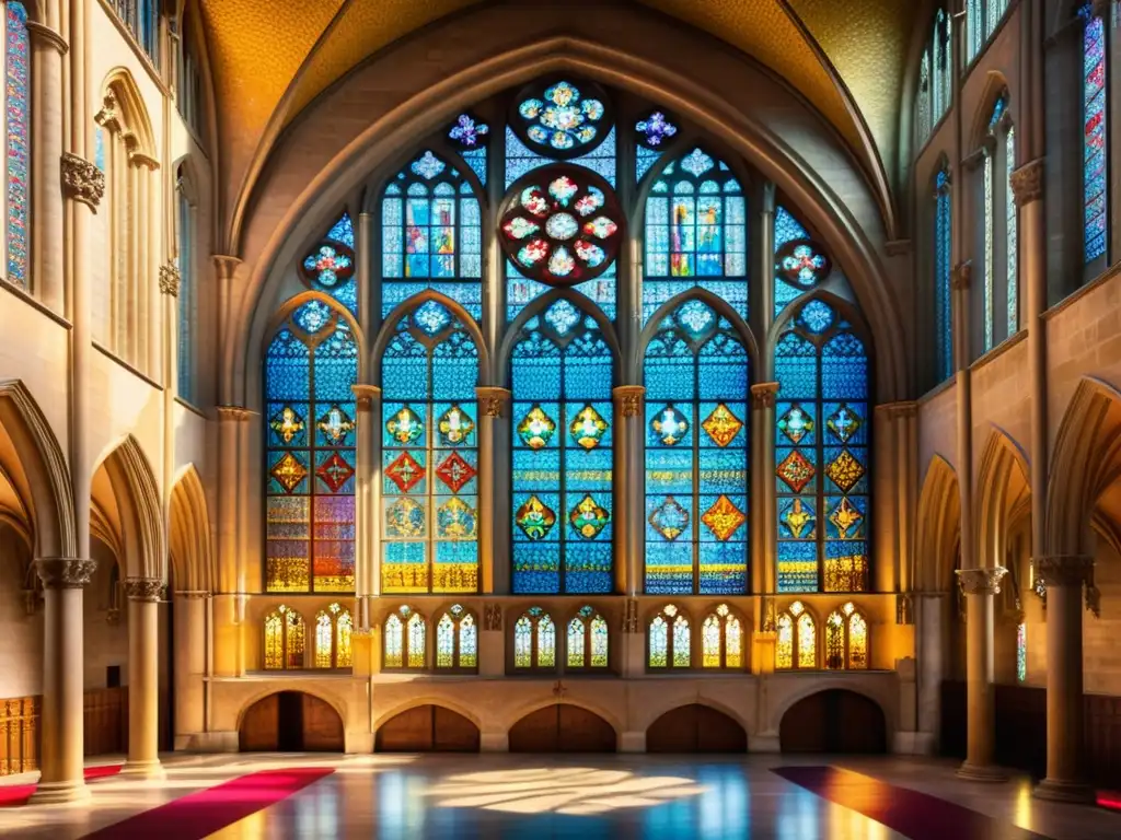 Estudio de iluminación en arquitectura gótica: Detalle de vidrieras en la Catedral de Notre Dame, París