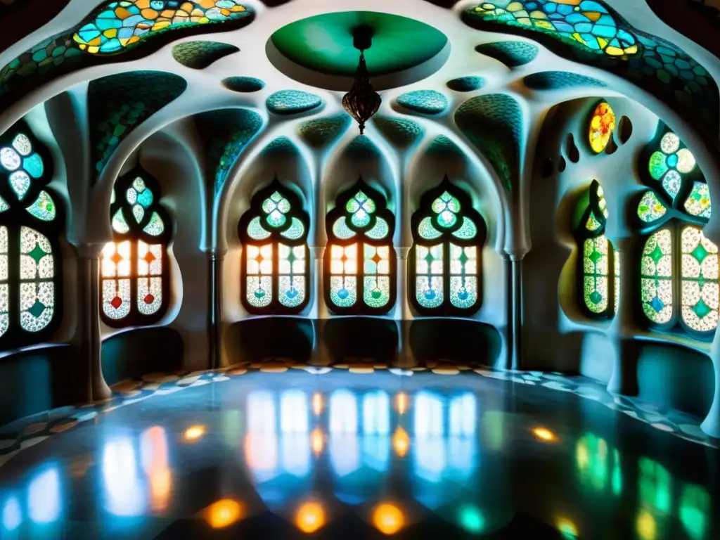 Explora la experiencia arquitectónica en el hotel Casa Batlló, con el interior detallado y elegante diseñado por Gaudí