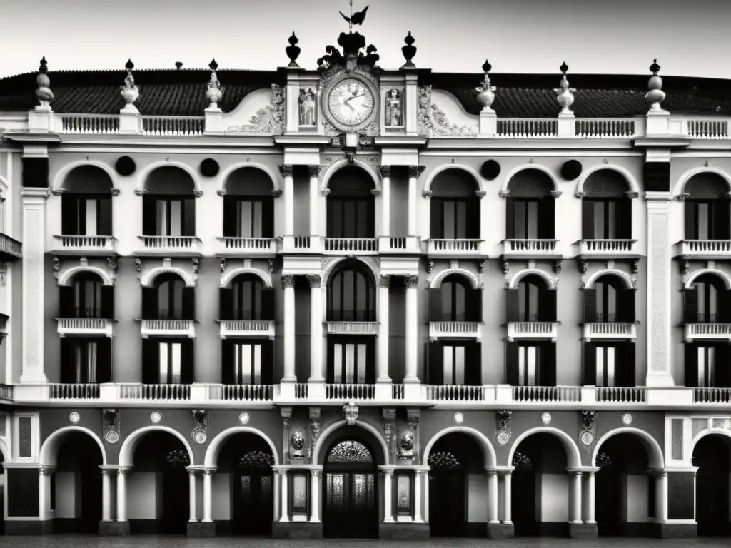 Foto en blanco y negro del Palacio Rucellai, evocando la evolución arquitectónica del renacimiento con su fachada detallada y elegante