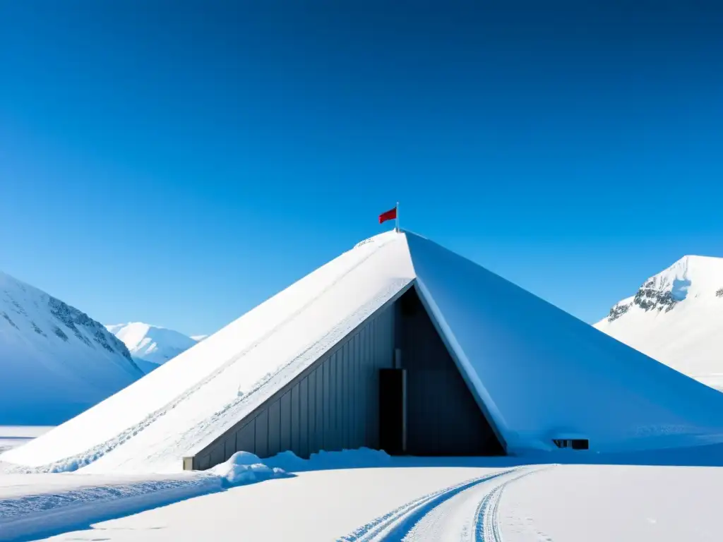 El almacén global de semillas de Svalbard destaca en un paisaje nevado y soleado, simbolizando la sostenibilidad en clima frío Svalbard