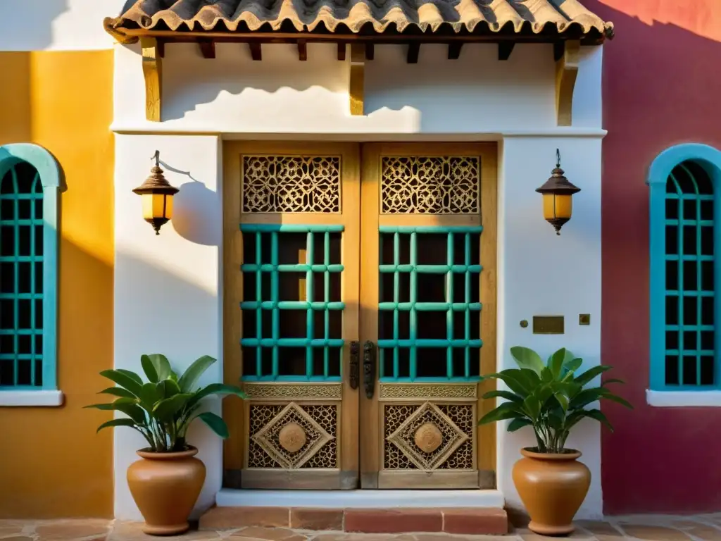 Transformación de haciendas coloniales en alojamientos: Fotografía vintage de una hacienda colonial restaurada, con detalles arquitectónicos y bougainvillea