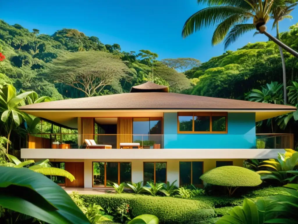 Una hermosa casa modernista tropical en armonía con la naturaleza