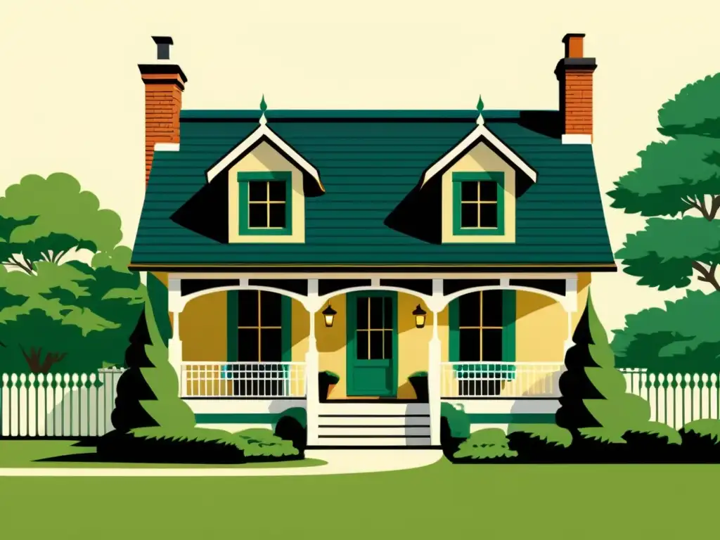 Una ilustración detallada de la evolución de un cottage histórico, destacando su encanto y progresión en el estilo cottage en la arquitectura