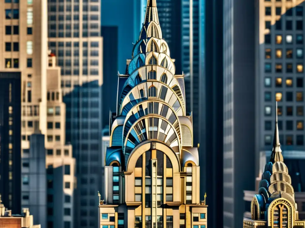 Imagen 8k del icónico Chrysler Building en Nueva York, destacando su arquitectura Art Deco