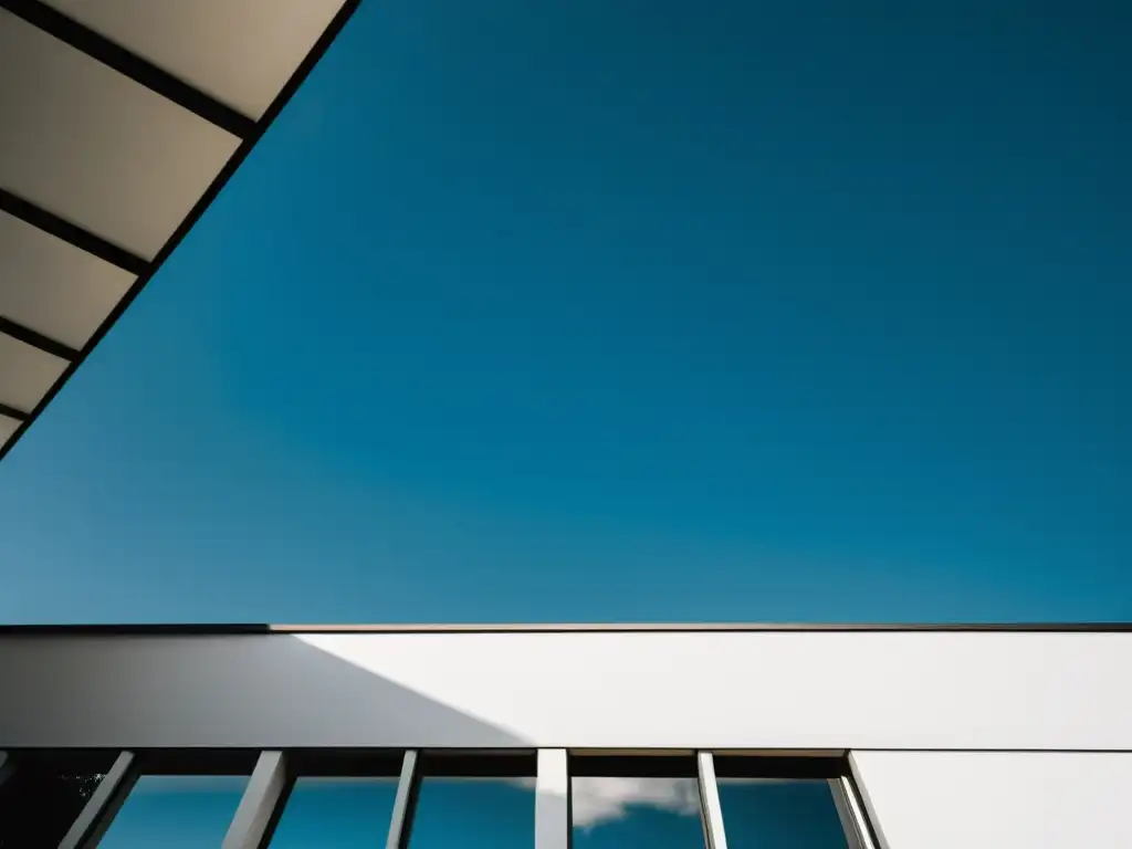 Imagen en blanco y negro del icónico edificio Bauhaus en Dessau, resaltando sus líneas limpias y formas geométricas