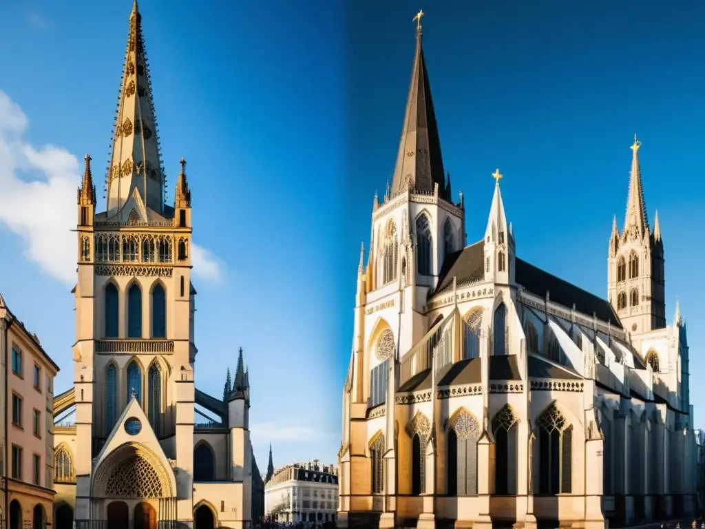 Imagen de la catedral gótica y el rascacielos moderno, mostrando un diálogo tecnológico entre la arquitectura gótica y contemporánea