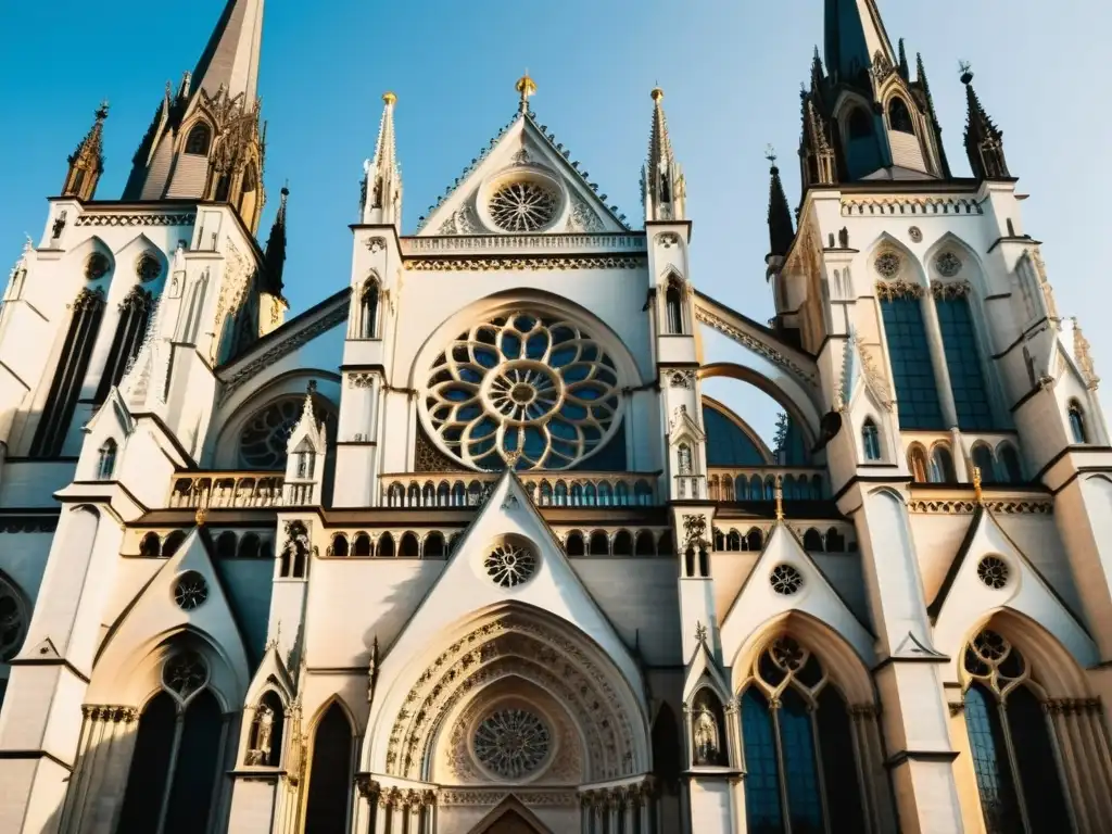 Imagen comparativa de arquitectura Renacimiento Gótico Tardío: catedral gótica y palacio renacentista, destacando la majestuosidad y detalle