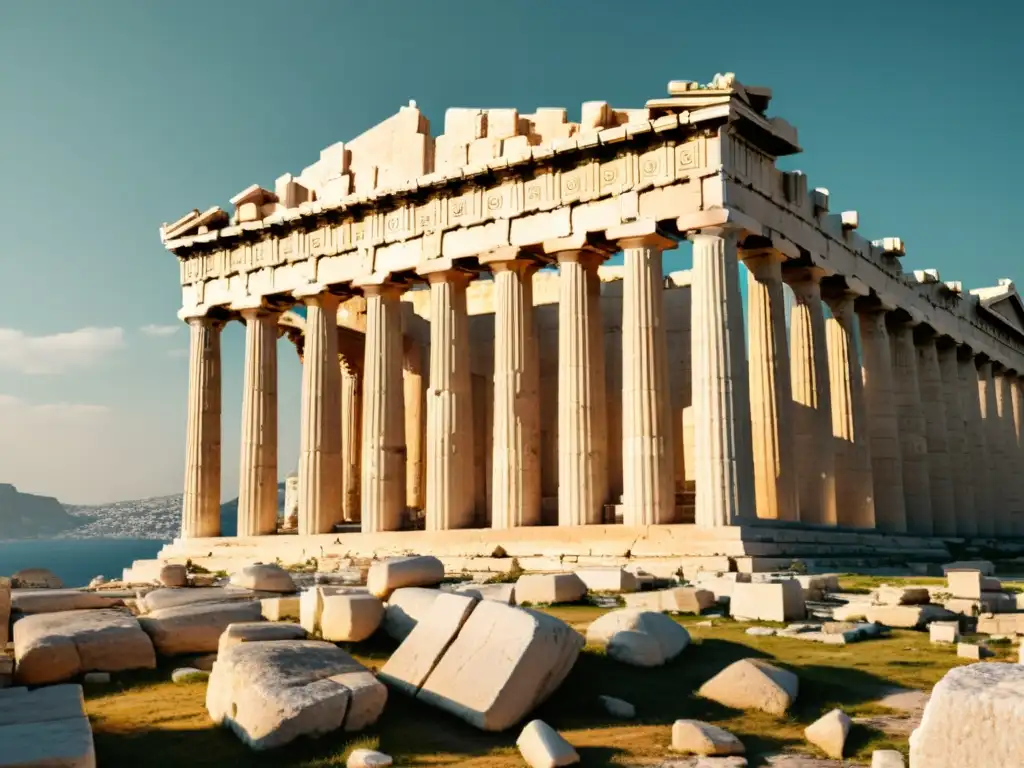 Imagen 8k detallada del Parthenon en Atenas, maravilla arquitectónica de la antigua Grecia