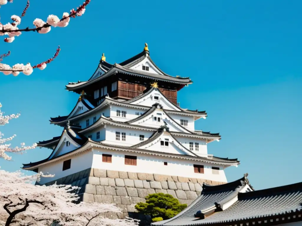 Imagen de Himeji Castle, ejemplo impresionante de la ingeniería militar arquitectura feudal Japón