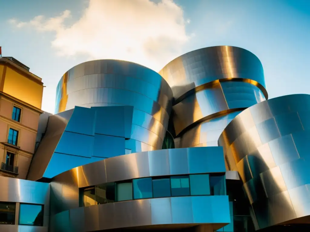 Imagen del exterior del icónico Museo Guggenheim en Bilbao, España, destacando su estructura de deconstructivismo en la arquitectura contemporánea