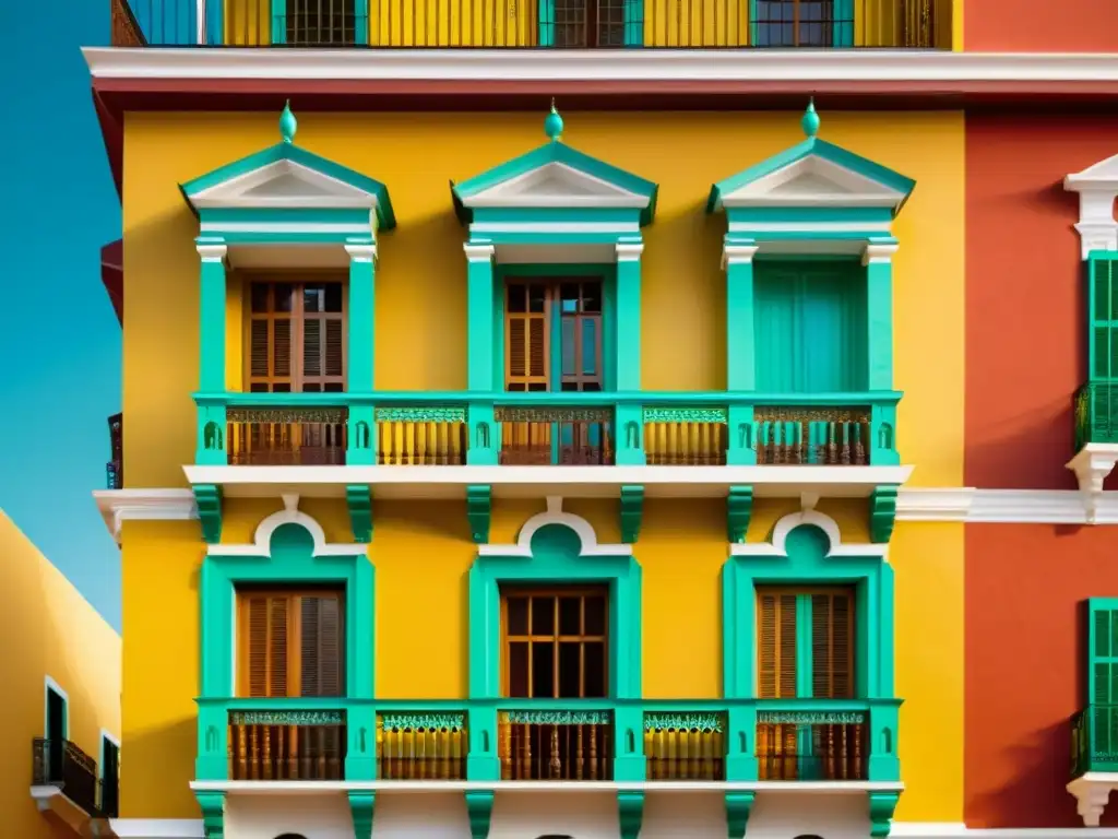 Imagen de una hermosa arquitectura colonial en América Latina, con detalles ornamentados y colores cálidos que evocan su rica herencia histórica