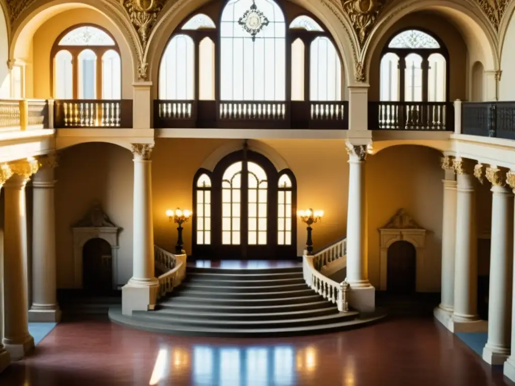 Imagen de un majestuoso edificio renacentista con una amplia escalinata