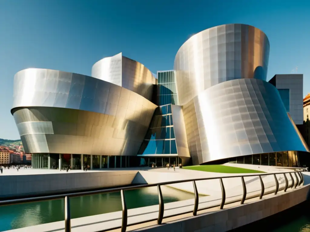 Imagen nostálgica del Museo Guggenheim Bilbao, destacando el diseño paramétrico en arquitectura contemporánea