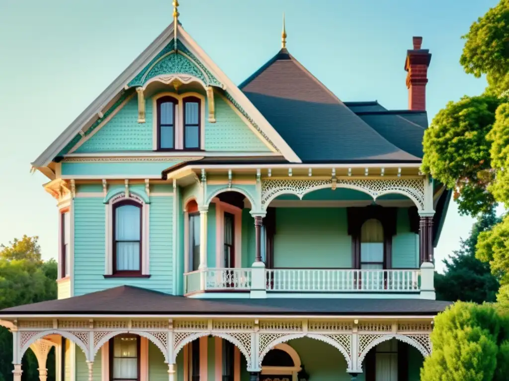 Imagen de una pintoresca casa victoriana con detalles ornamentados