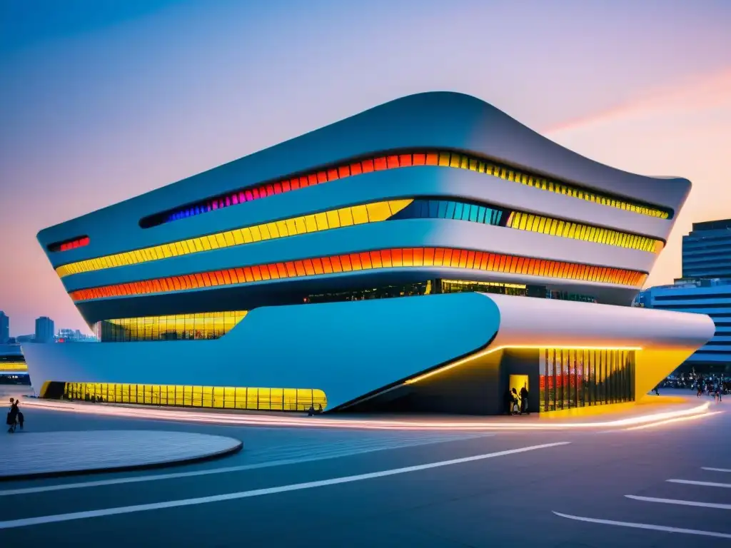 Una imagen vintage del Dongdaemun Design Plaza en Seúl, Corea del Sur