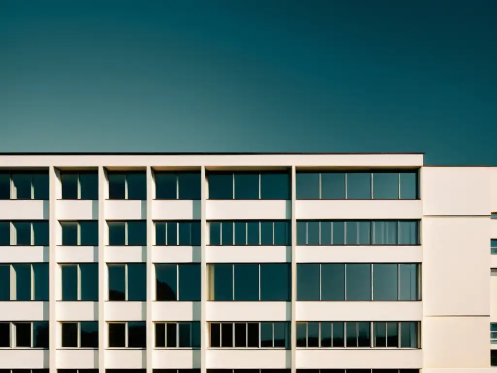 Imagen vintage de la icónica arquitectura histórica del edificio Bauhaus en Dessau, Alemania, evocando su elegancia y diseño modernista