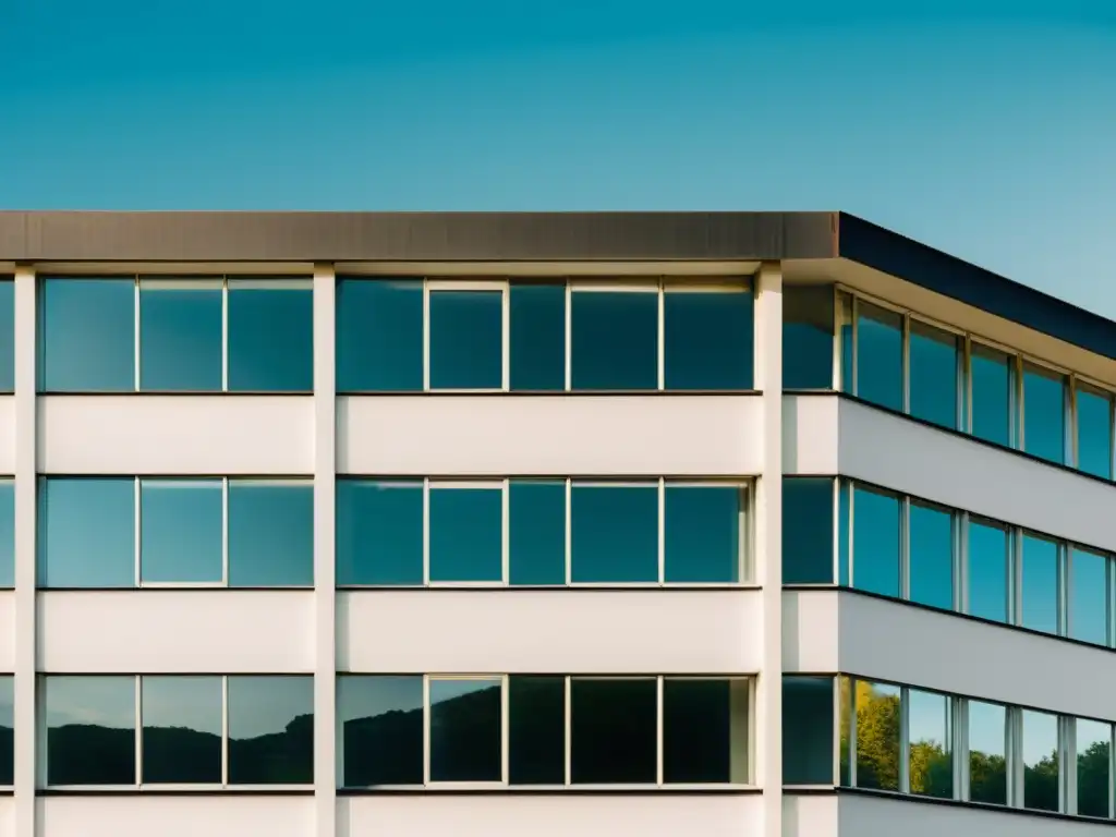 Imagen vintage del icónico edificio Bauhaus en Dessau, Alemania, evocando la arquitectura modernista en Berlín