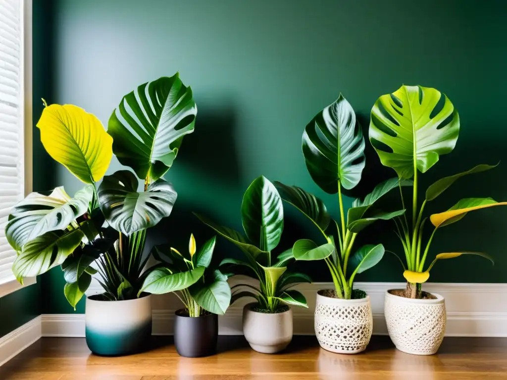 Imagen vintage de interior lujoso con plantas de alta gama, evocando elegancia atemporal