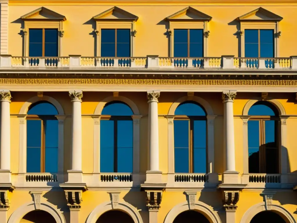 Imponente arquitectura manierista italiana en la Villa Farnese, Caprarola, bañada por cálida luz dorada