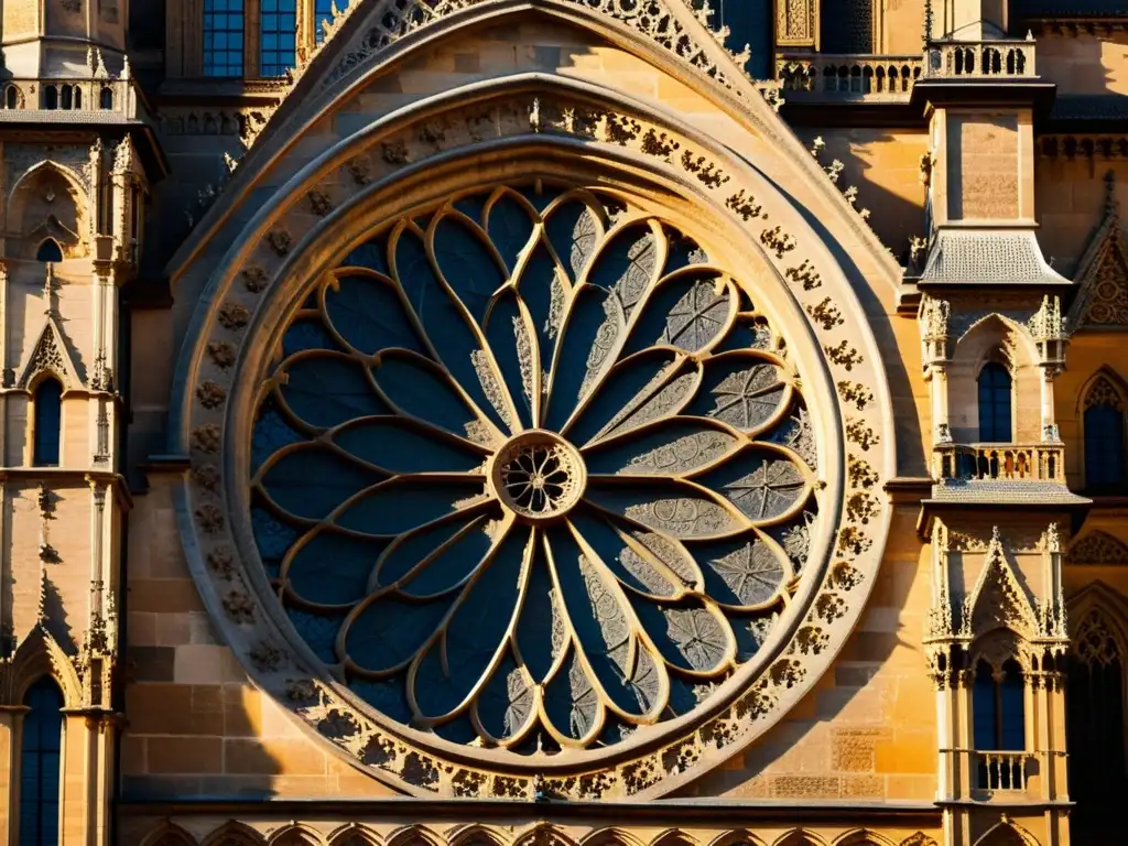 Imponente catedral gótica en Sevilla, bañada por cálida luz, destacando su intrincada arquitectura y siglos de historia