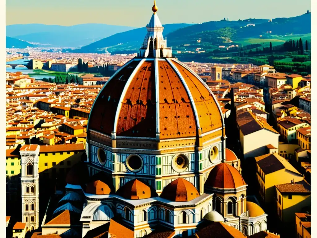 Impresionante domo renacentista de la Catedral de Florencia, destacando la innovación arquitectónica renacentista de Brunelleschi