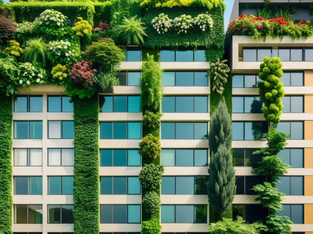 Innovaciones en techos verdes urbanos: Edificio urbano vintage con exuberante vegetación en fachada y techo, integrando naturaleza y arquitectura